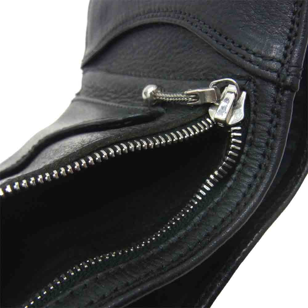 CHROME HEARTS クロムハーツ（原本無） 3FOLD 3フォールド レザー ウォレット 財布 ブラック系【中古】
