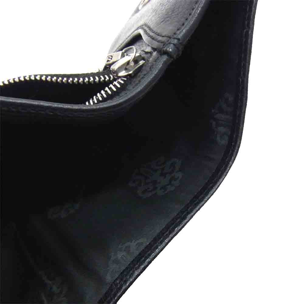 CHROME HEARTS クロムハーツ（原本無） 3FOLD 3フォールド レザー ウォレット 財布 ブラック系【中古】