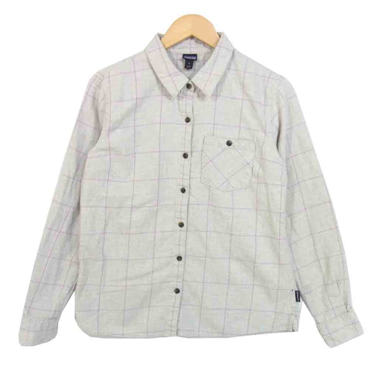 patagonia パタゴニア 53875 ウィメンズ ヘイウッド フランネル シャツ グレージュ系 6【中古】