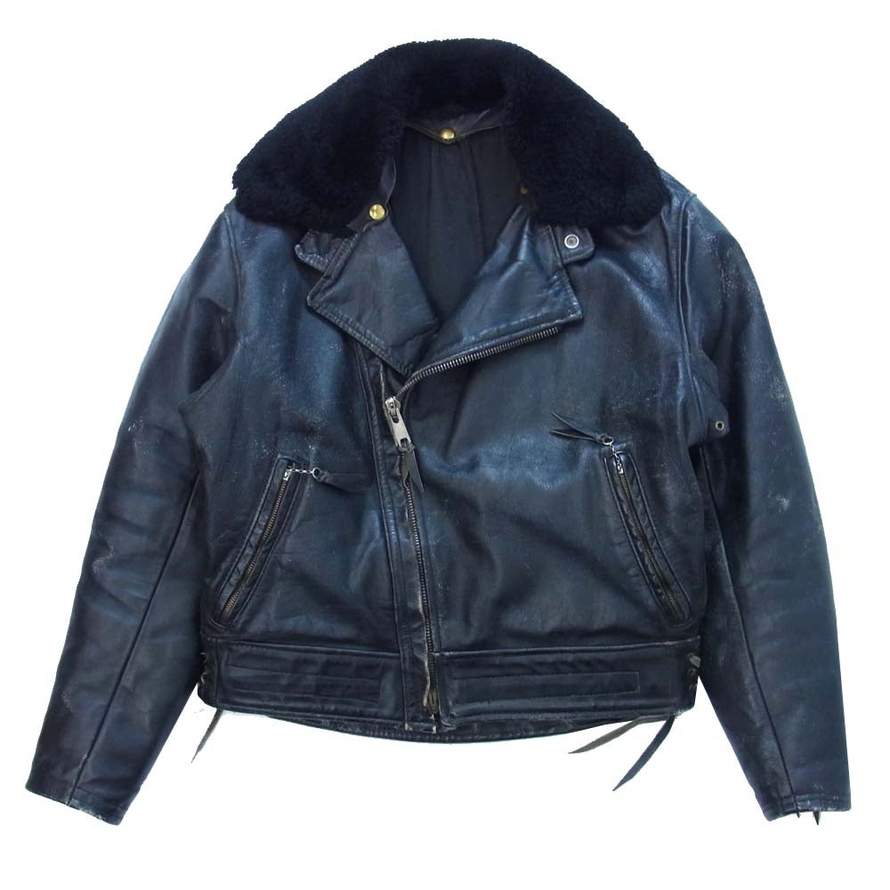 LANGLITZ LEATHERS ラングリッツレザーズ コロンビア ムートン 襟 ダブル ライダース ジャケット ブラック系 表記なし【中古】