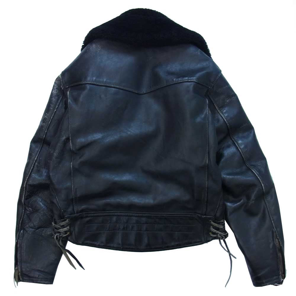 LANGLITZ LEATHERS ラングリッツレザーズ コロンビア ムートン 襟 ダブル ライダース ジャケット ブラック系 表記なし【中古】