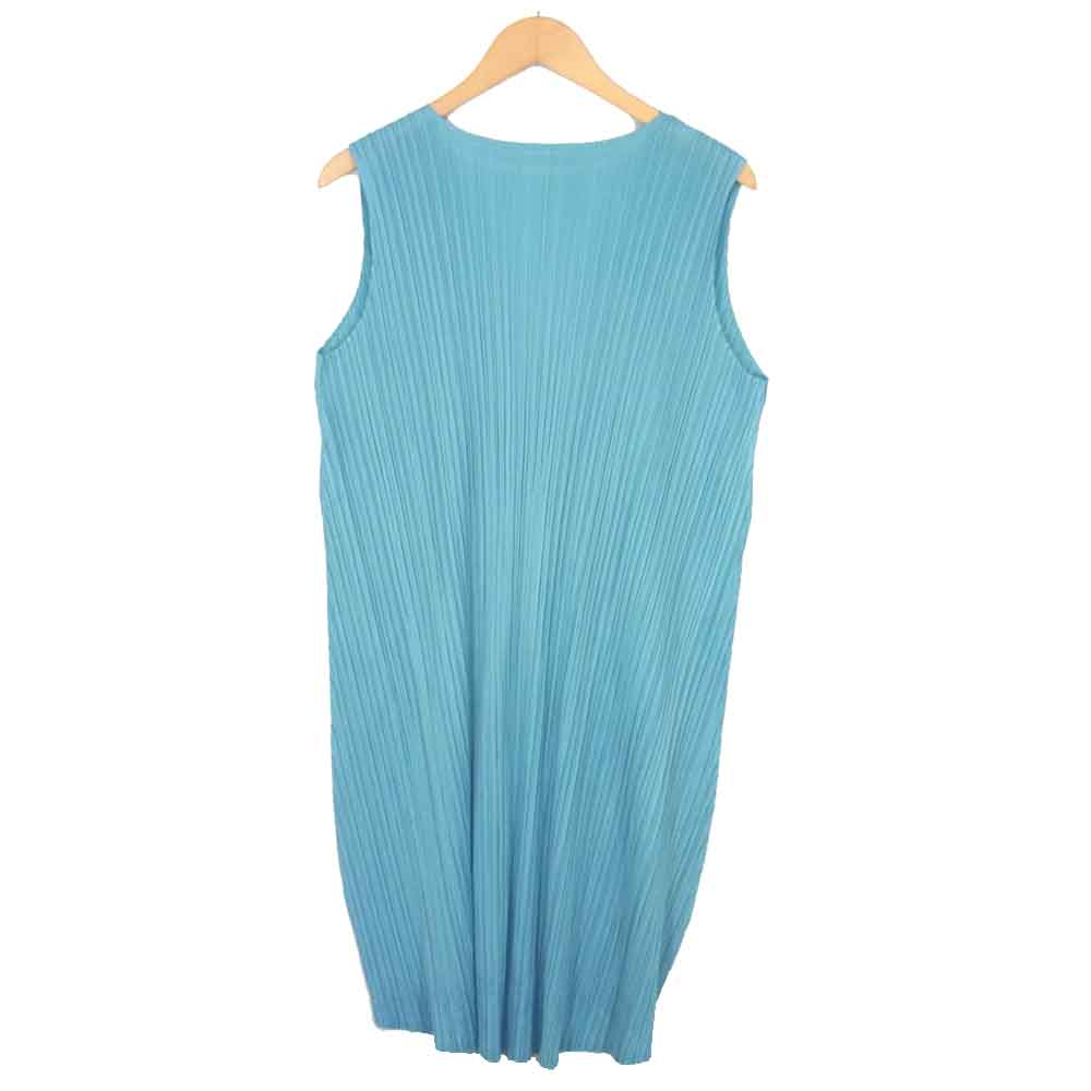 PLEATS PLEASE プリーツプリーズ ノースリーブ プリーツ ワンピース 水色 ライトブルー系 3【新古品】【未使用】【中古】