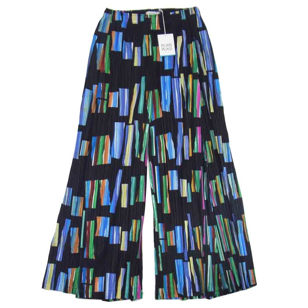PLEATS PLEASE プリーツプリーズ PP01-JF774 総柄 プリーツ ワイド パンツ マルチカラー系 3【新古品】【未使用】【中古】