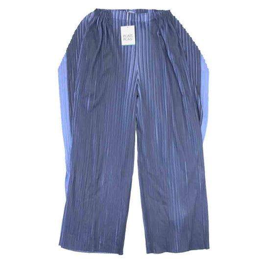 PLEATS PLEASE プリーツプリーズ PP01-JF713 ワイド プリーツ パンツ パープル×グレー パープル系 3【新古品】【未使用】【中古】