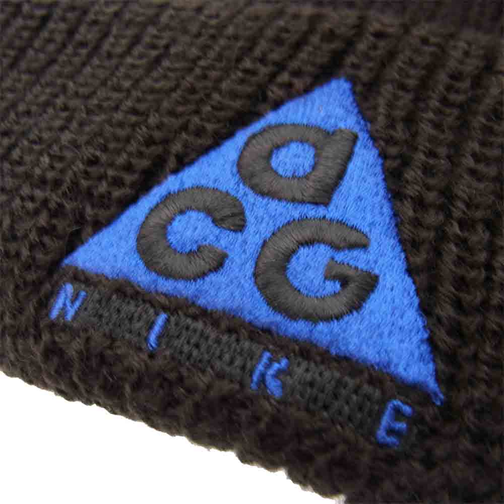 NIKE ナイキ ACG ロゴ 刺繍 ビーニー ニット帽 ブラウン系 ONE SIZE【中古】
