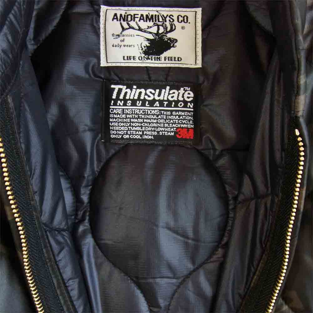 アンドファミリーズ Quilting Reversible Over Jacket キルティング リバーシブル オーバー ジャケット カーキ×黒 M【新古品】【未使用】【中古】