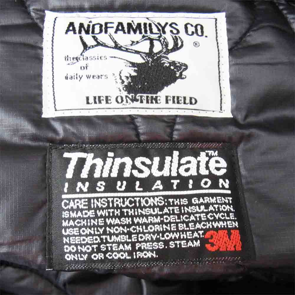 アンドファミリーズ Quilting Reversible Over Jacket キルティング リバーシブル オーバー ジャケット カーキ×黒 M【新古品】【未使用】【中古】