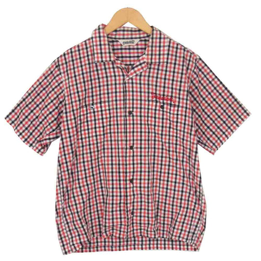TENDERLOIN テンダーロイン ギンガム チェック シャツ 刺繍 レッド系 M【中古】