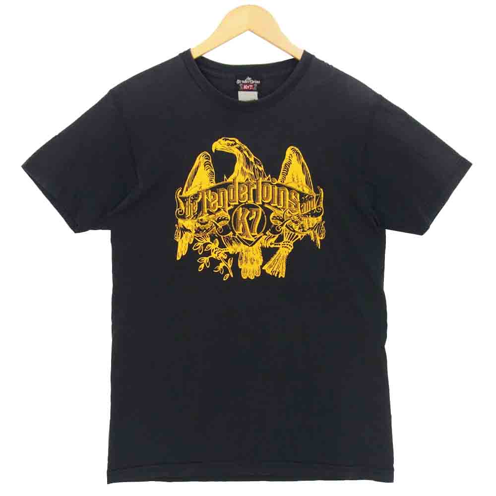 TENDERLOIN テンダーロイン T-TEE EAGLE イーグル プリント ロゴ Tシャツ ブラック×イエロー系 表記無し【中古】
