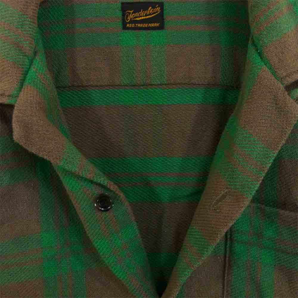 TENDERLOIN テンダーロイン T-HEAVY FLANNEL CHECK SHT ヘビー フランネル チェック シャツ グリーン×グレー系 M【中古】