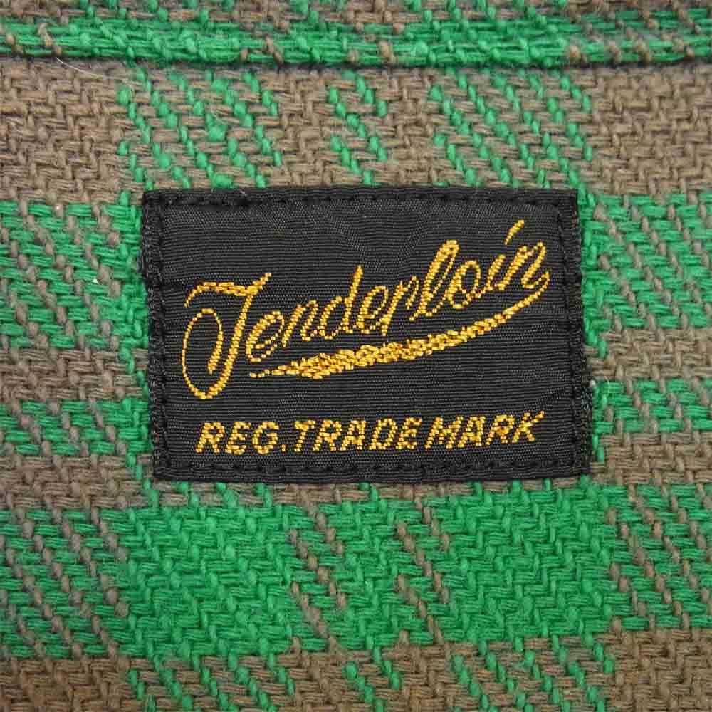 TENDERLOIN テンダーロイン T-HEAVY FLANNEL CHECK SHT ヘビー フランネル チェック シャツ グリーン×グレー系 M【中古】