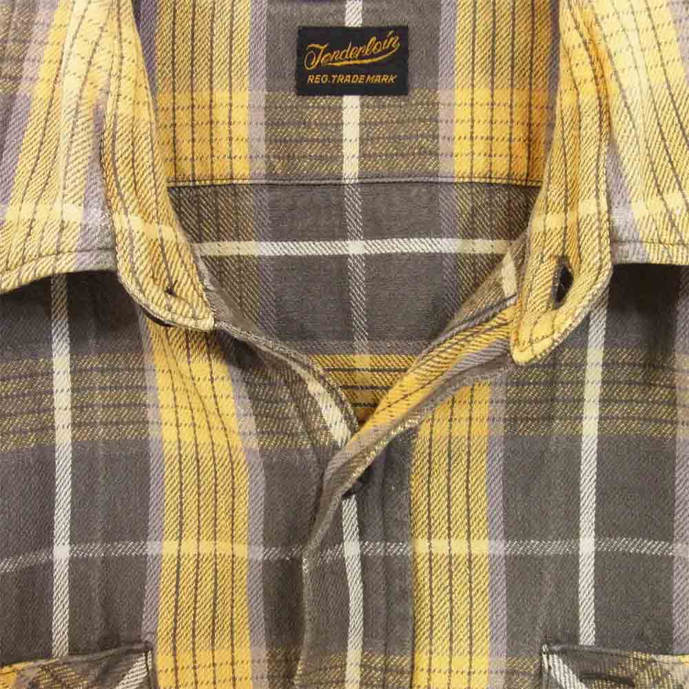 TENDERLOIN テンダーロイン T-HEAVY FLANNEL CHECK SHT ヘビー フランネル チェック シャツ イエロー系 M【中古】