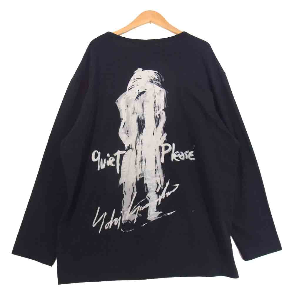 Yohji Yamamoto ヨウジヤマモト HR-T24-075-1 POUR HOMME プールオム ULTIMA PRESIDENT DISCHARGED DYE PRINT LONG SLEEVE Tシャツ ブラック系 3【新古品】【未使用】【中古】