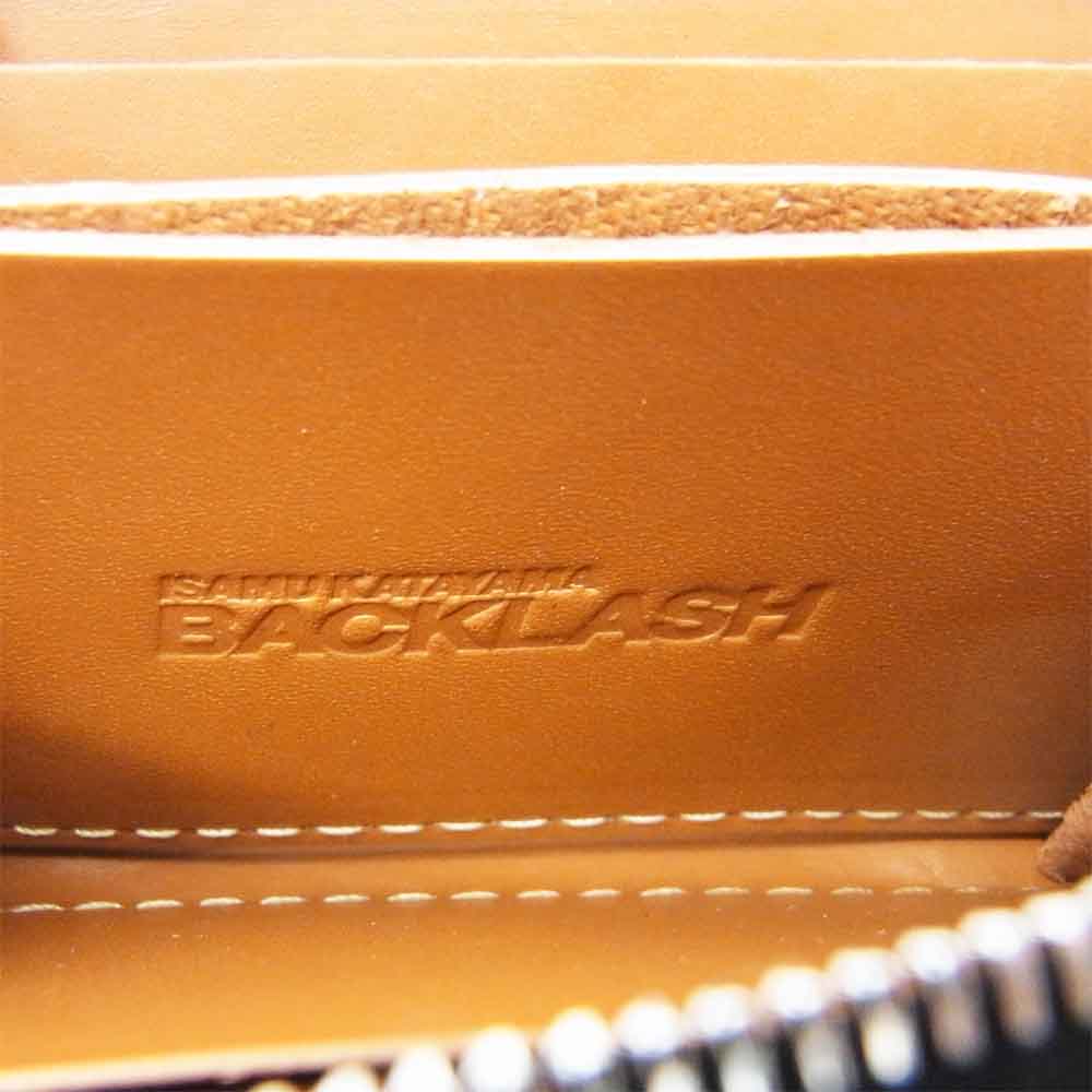 ISAMUKATAYAMA BACKLASH イサムカタヤマバックラッシュ 807-01 イサムカタヤマ ISAMUKATAYAMA イタリアンダブルショルダー ラウンド ジップ ミニ ウォレット ブラック系 FREE【新古品】【未使用】【中古】