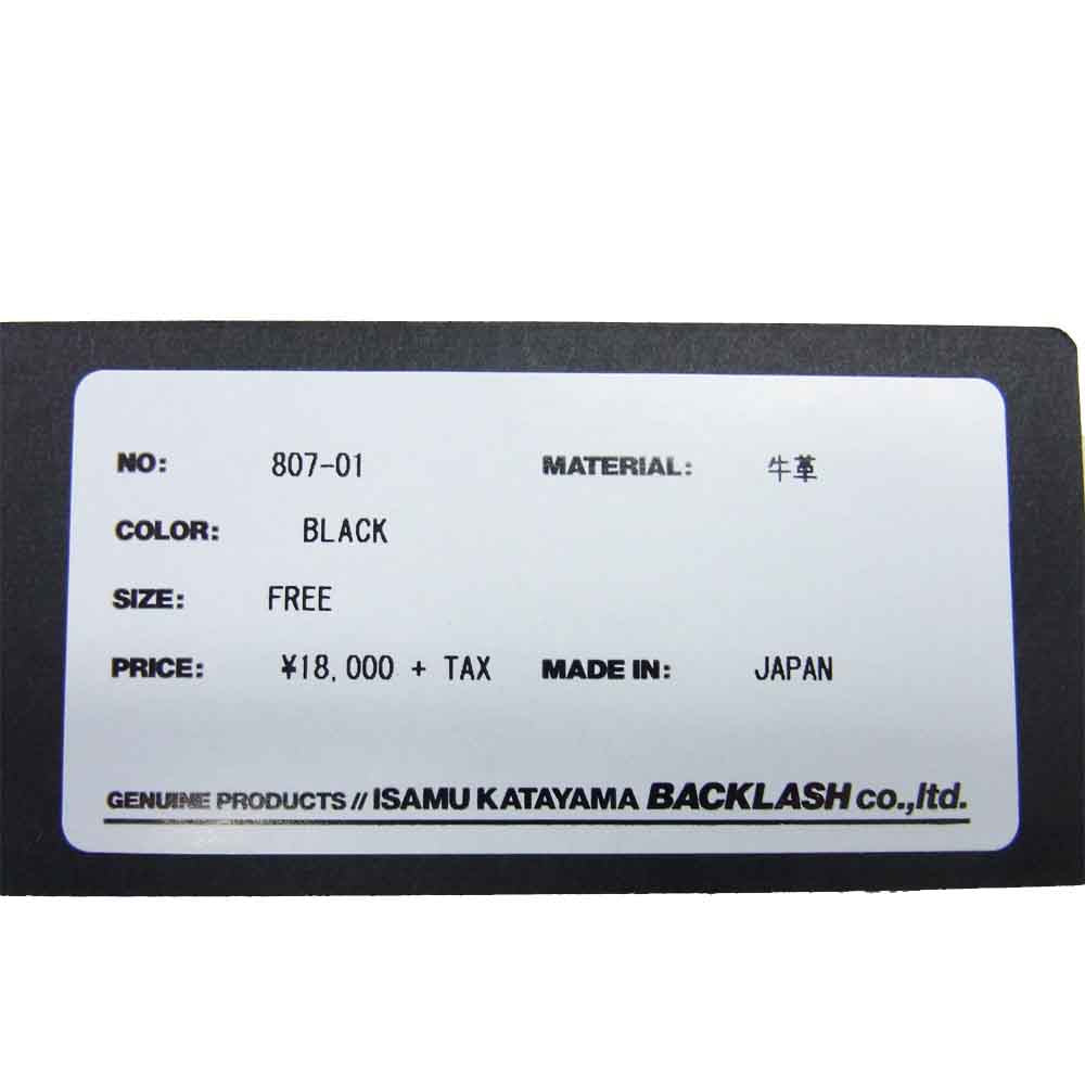 ISAMUKATAYAMA BACKLASH イサムカタヤマバックラッシュ 807-01 イサムカタヤマ ISAMUKATAYAMA イタリアンダブルショルダー ラウンド ジップ ミニ ウォレット ブラック系 FREE【新古品】【未使用】【中古】