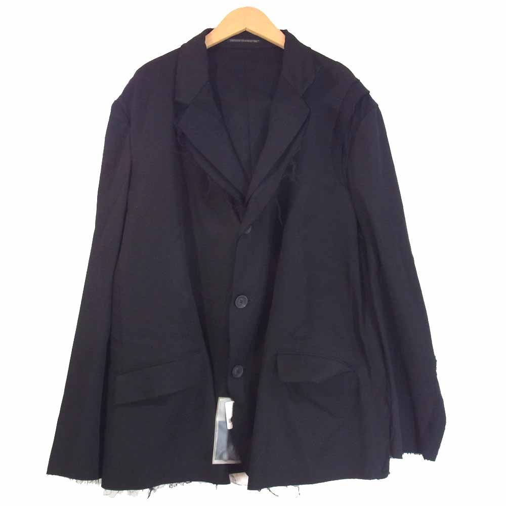 Yohji Yamamoto ヨウジヤマモト HR-J60-100-2 POUR HOMME プールオム GABARDINE 3BUTTON LONG JACKET ジャケット ブラック系 3【新古品】【未使用】【中古】