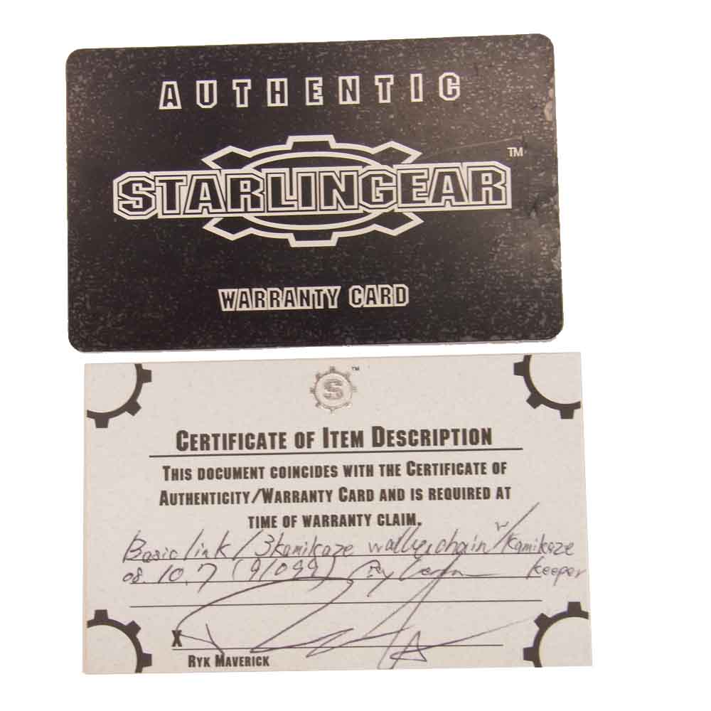 STARLIN GEAR スターリンギア ギャランティカード付属 3kamikaze wallet chain カミカゼ キーパー ベーシック リンク シルバー系【中古】