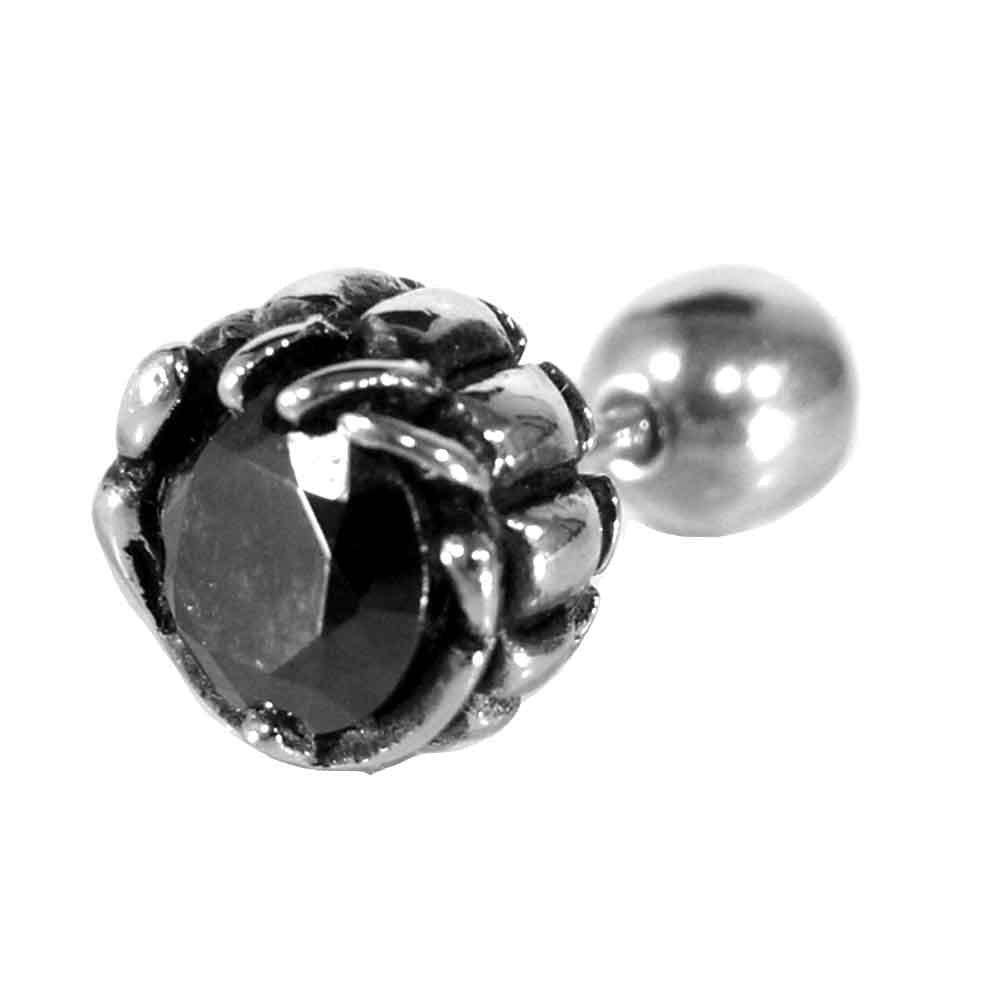 ZOCALO ソカロ ジルコニア ピアス ブラック×シルバー系【中古】
