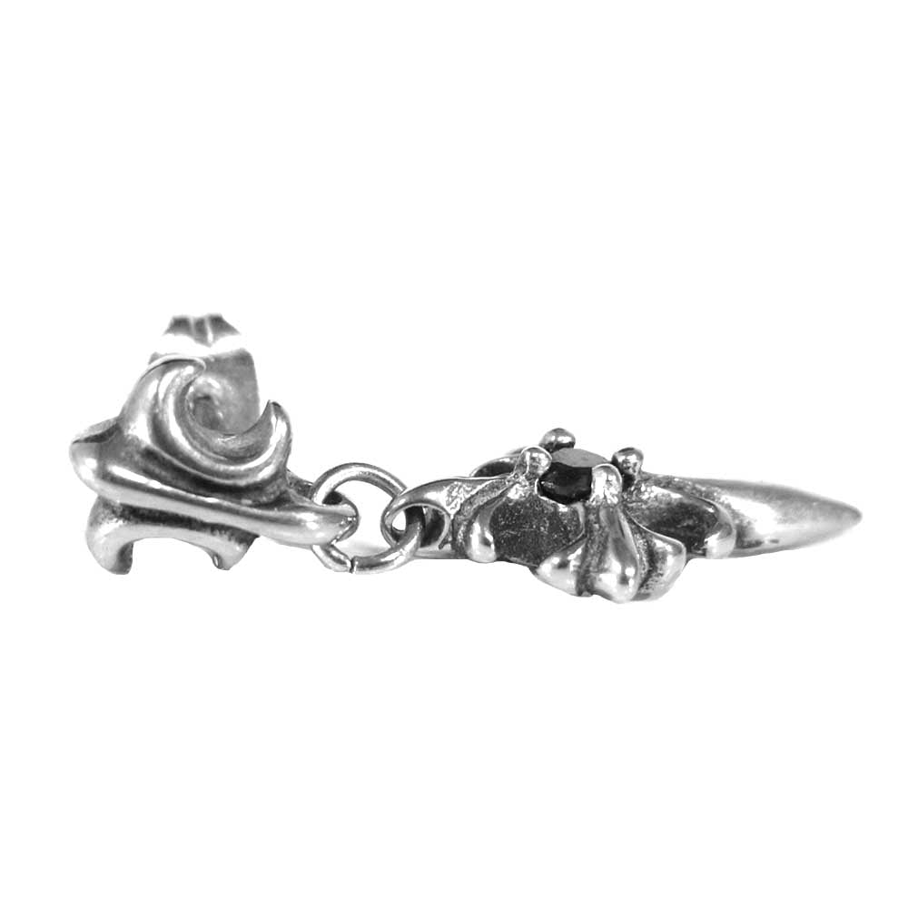 ZOCALO ソカロ クロス ピアス シルバー×ブラック系【中古】