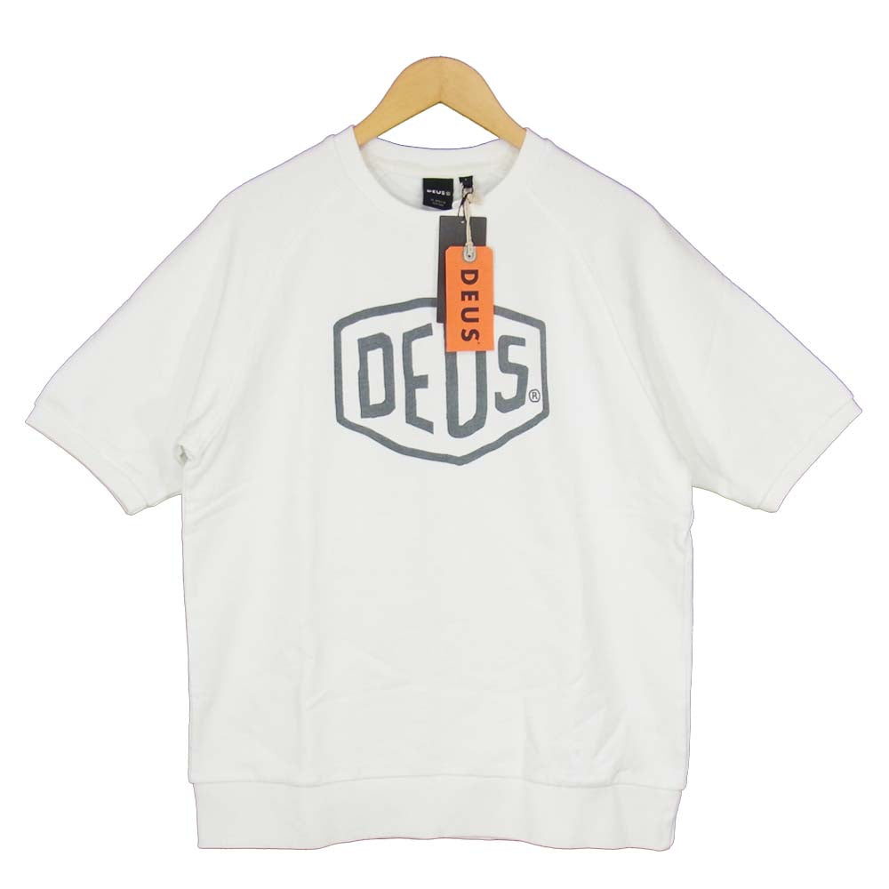 デウス ショートスリーブ スウェット 半袖 ホワイト系 L【新古品】【未使用】【中古】