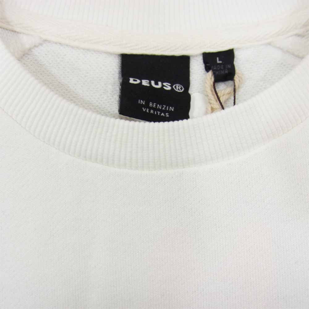 デウス ショートスリーブ スウェット 半袖 ホワイト系 L【新古品】【未使用】【中古】