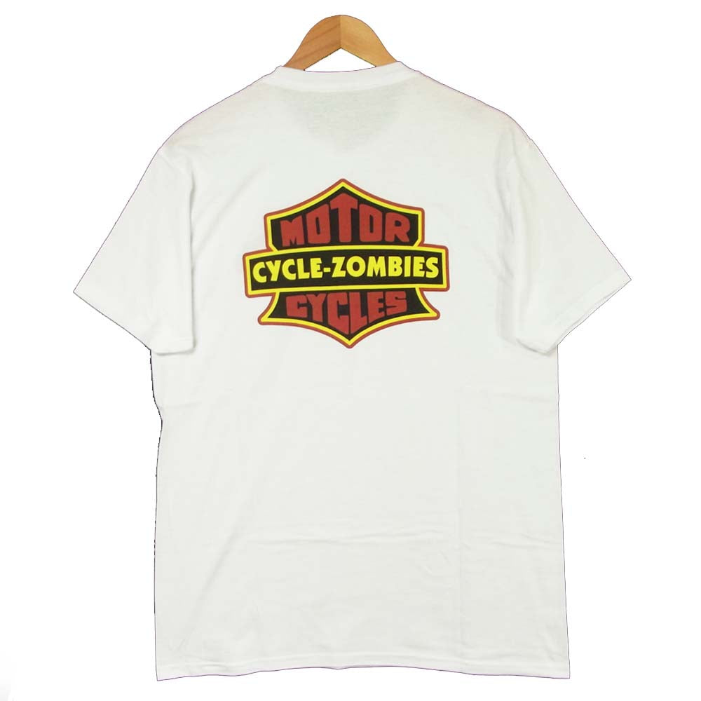 サイクルゾンビーズ ロゴ プリント Tシャツ ホワイト系 L【新古品】【未使用】【中古】