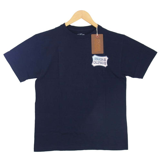 SD USA Flag Shield Logo T 星条旗 ロゴ Tシャツ ネイビー系 L【新古品】【未使用】【中古】
