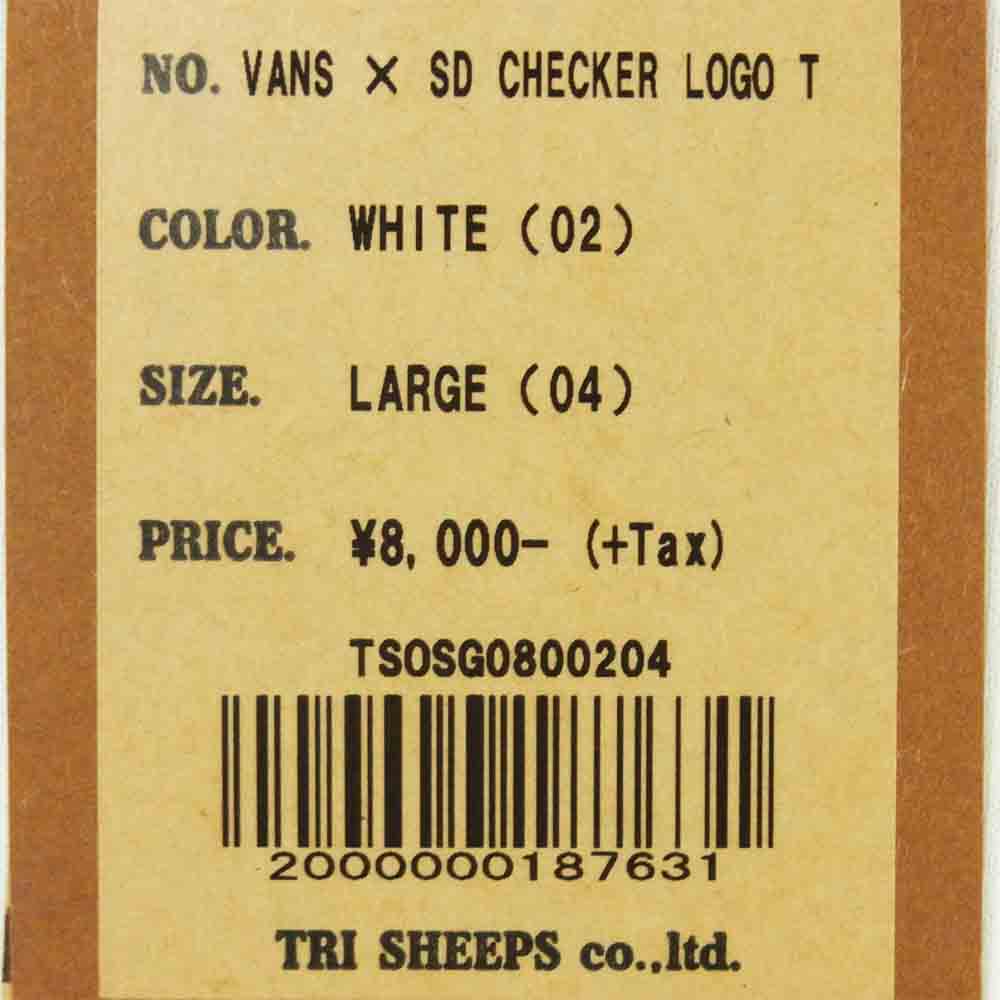 VANS バンズ × STANDARD CALIFORNIA CHECKER LOGO T チェッカー ロゴ Tシャツ ホワイト系 L【新古品】【未使用】【中古】