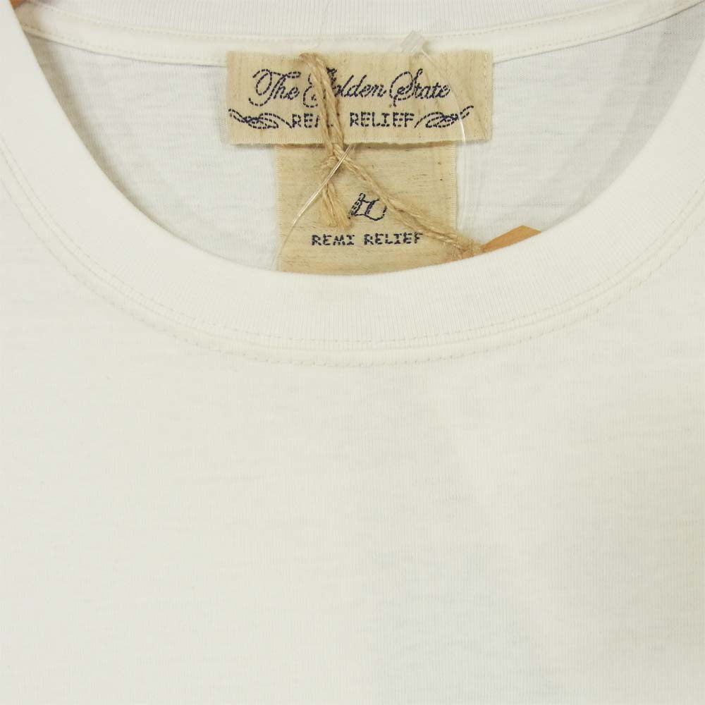 REMI RELIEF レミレリーフ カットソー Tシャツ ホワイト系 L【新古品】【未使用】【中古】