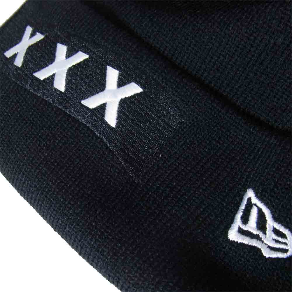 ゴッドセレクショントリプルエックス GX-A19-3202-279 ボックスロゴ ビーニー ニット帽 ブラック系【新古品】【未使用】【中古】