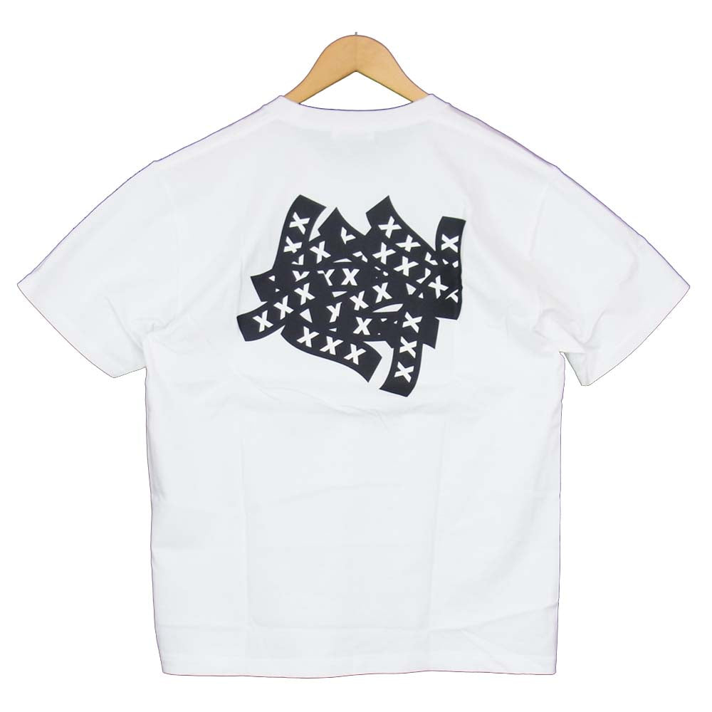 ゴッドセレクショントリプルエックス GX-S19-ST-27 バックプリント ロゴ Tシャツ ホワイト系 L【新古品】【未使用】【中古】