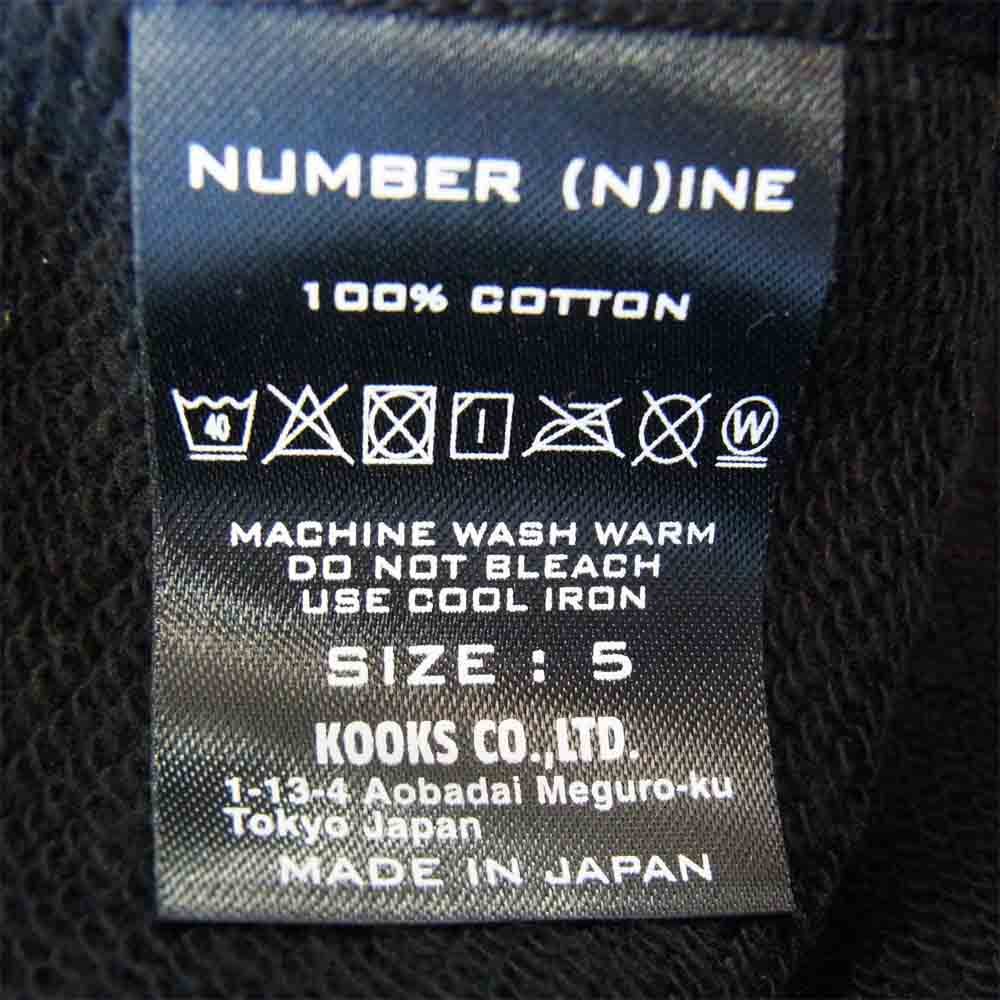 ゴッドセレクショントリプルエックス × NUMBER(N)INE ナンバーナイン トライバル ボックスロゴ プルオーバー パーカー ブラック系 5【美品】【中古】