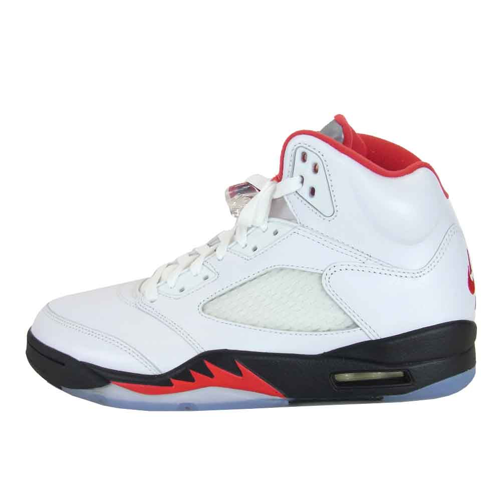 NIKE AIR JORDAN ナイキ ジョーダン da1911-102 5 RETRO AJ5 TRUE WHITE FIRE RED スニーカー【極上美品】【中古】