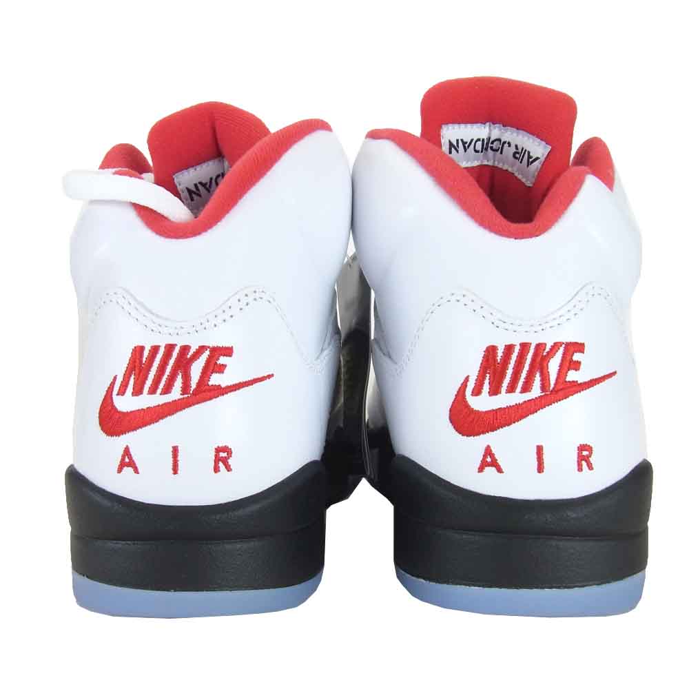 NIKE AIR JORDAN ナイキ ジョーダン da1911-102 5 RETRO AJ5 TRUE WHITE FIRE RED スニーカー【極上美品】【中古】