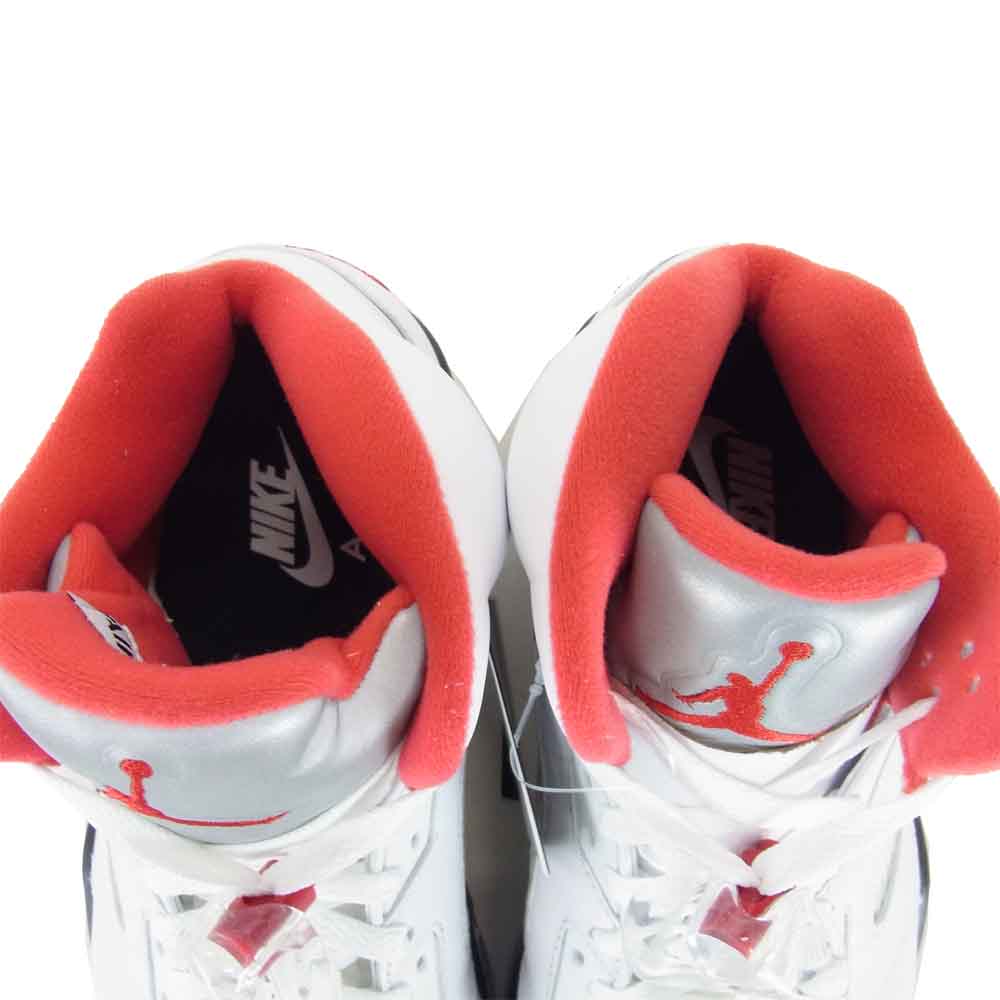 NIKE AIR JORDAN ナイキ ジョーダン da1911-102 5 RETRO AJ5 TRUE WHITE FIRE RED スニーカー【極上美品】【中古】
