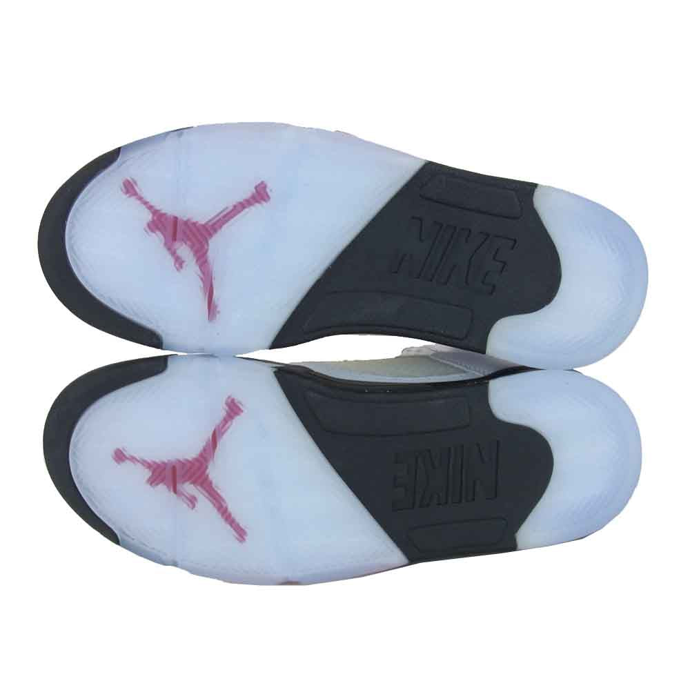 NIKE AIR JORDAN ナイキ ジョーダン da1911-102 5 RETRO AJ5 TRUE WHITE FIRE RED スニーカー【極上美品】【中古】