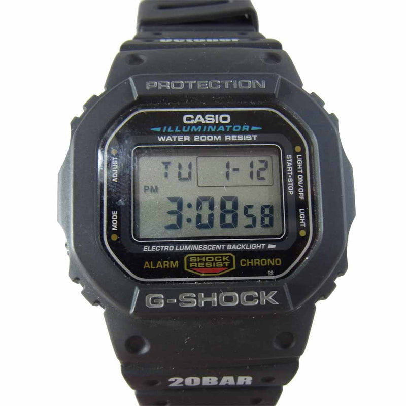 G-SHOCK ジーショック DW-5600E-1VDF デジタル ラバーベルト スクエア 腕時計 ブラック系【中古】