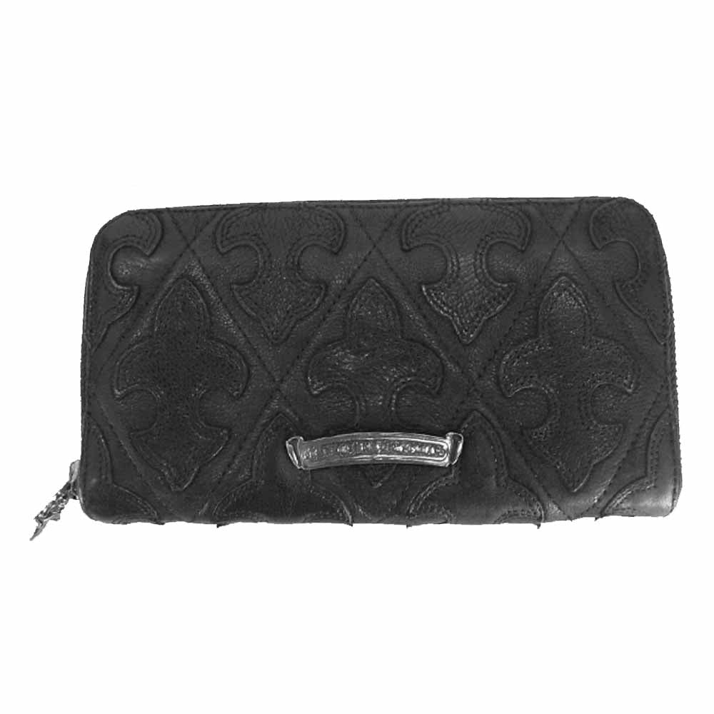 CHROME HEARTS クロムハーツ（原本無） REC F ZIP QUILTED フレア キルティング ラウンドジップ ブラックロジウム加工 ブラック系【中古】