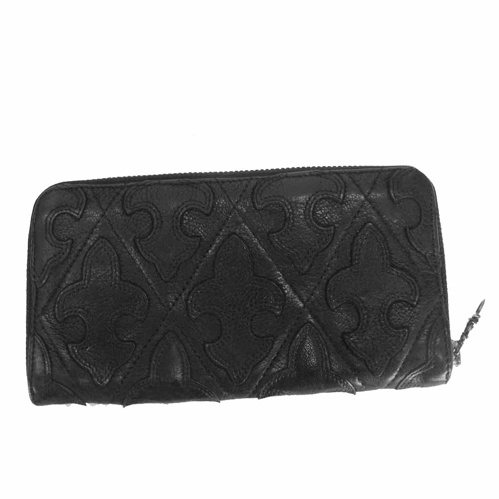 CHROME HEARTS クロムハーツ（原本無） REC F ZIP QUILTED フレア キルティング ラウンドジップ ブラックロジウム加工 ブラック系【中古】