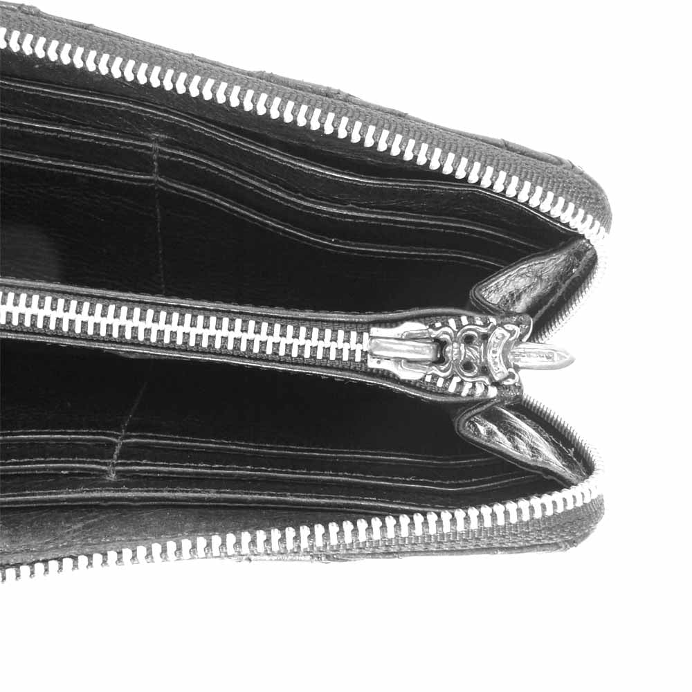 CHROME HEARTS クロムハーツ（原本無） REC F ZIP QUILTED フレア キルティング ラウンドジップ ブラックロジウム加工 ブラック系【中古】