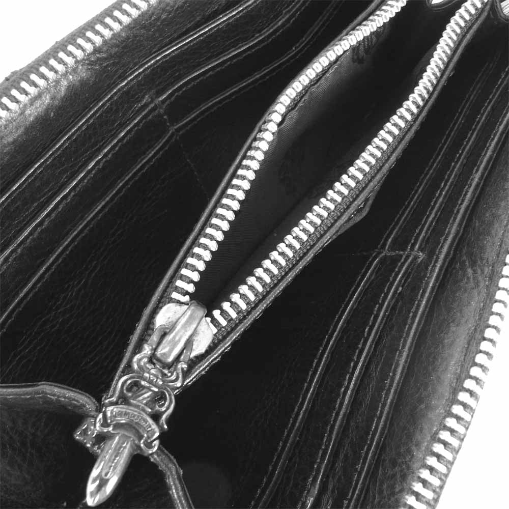 CHROME HEARTS クロムハーツ（原本無） REC F ZIP QUILTED フレア キルティング ラウンドジップ ブラックロジウム加工 ブラック系【中古】