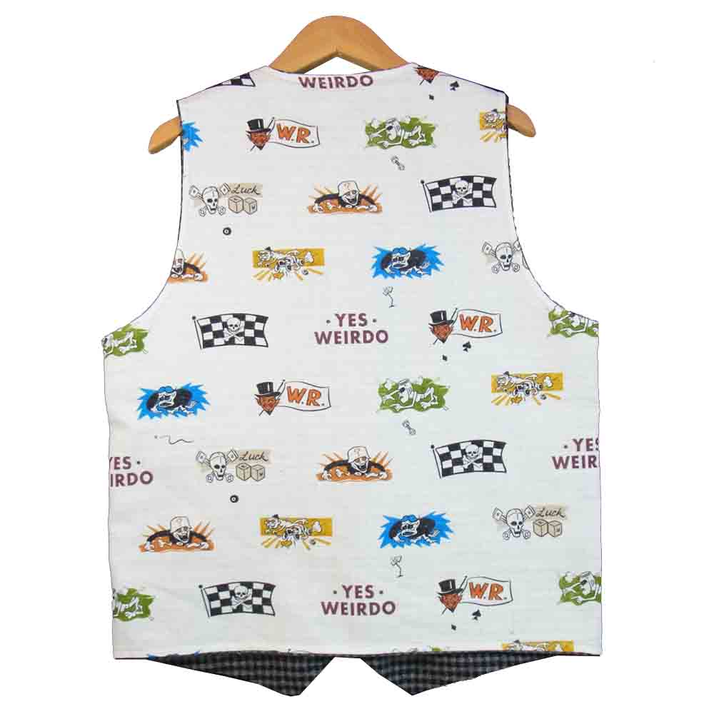 WEIRDO ウィアード WRD-17-AW-09 BICYCLE PLATES VEST リバーシブル ベスト ホワイト系 M【美品】【中古】