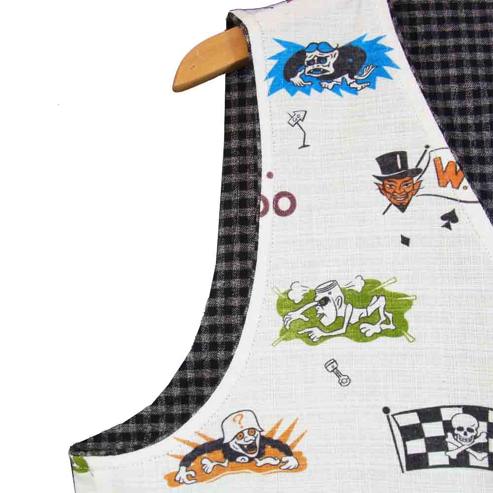WEIRDO ウィアード WRD-17-AW-09 BICYCLE PLATES VEST リバーシブル ベスト ホワイト系 M【美品】【中古】