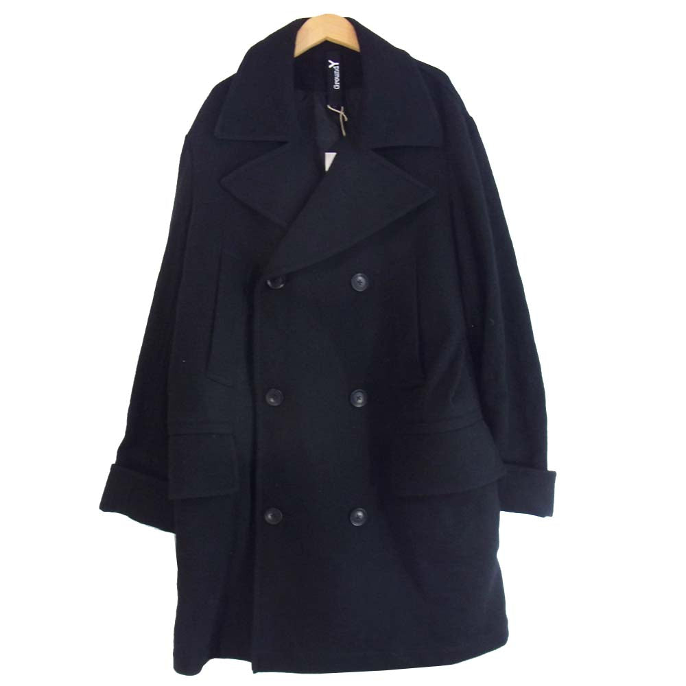 Yohji Yamamoto ヨウジヤマモト 20AW GR-C01-101-2 GroundY Vintage Flannel Big Pea Coat ビッグ ブラック系 3【美品】【中古】