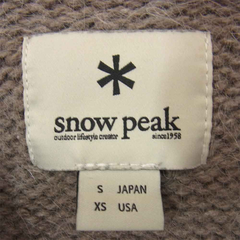 snowpeak スノーピーク KN-18AU001 alpaca knit pullover アルパカ ニット プルオーバー ベージュ系 S【中古】