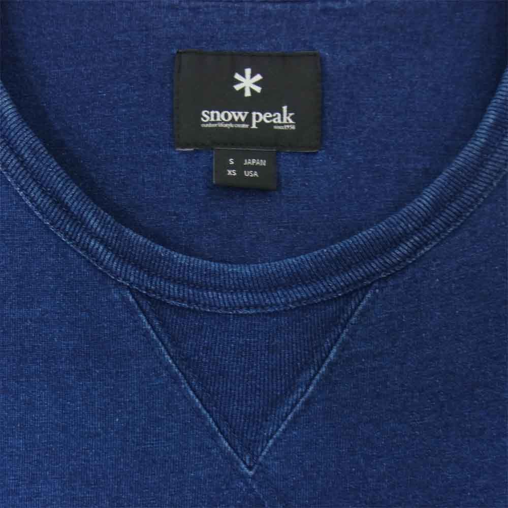 snowpeak スノーピーク SW-17SU102 Camping Indigo Pullover キャンピング インディゴ プルオーバー Tシャツ インディゴブルー系 S【美品】【中古】