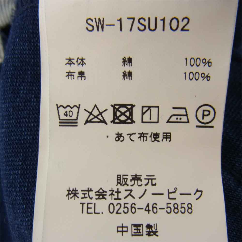 snowpeak スノーピーク SW-17SU102 Camping Indigo Pullover キャンピング インディゴ プルオーバー Tシャツ インディゴブルー系 S【美品】【中古】