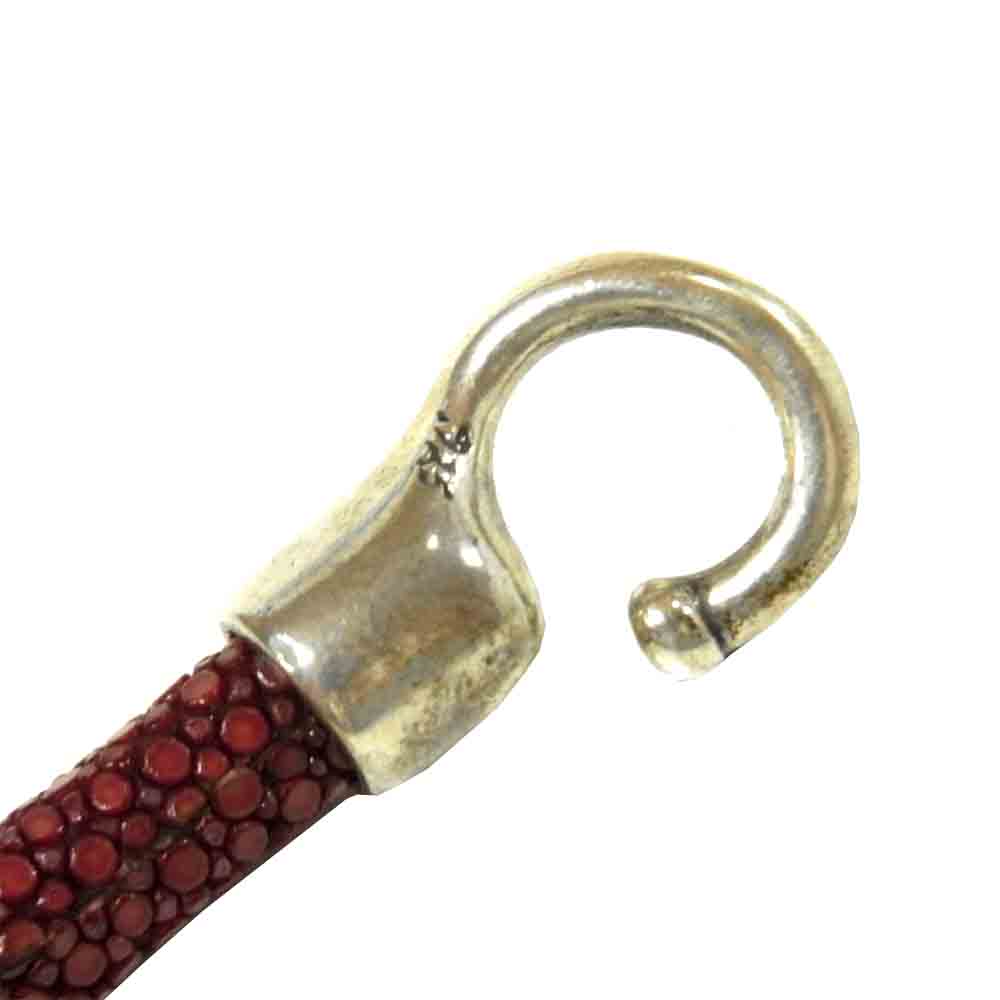 TRAVIS WALKER トラヴィスワーカー スカル スティングレイ ブレスレット シルバー925 レッド系【中古】