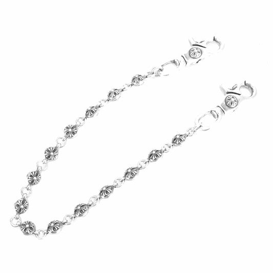 CHROME HEARTS クロムハーツ（原本無） 2クリップ ショート クロスボール ウォレットチェーン シルバー系【中古】