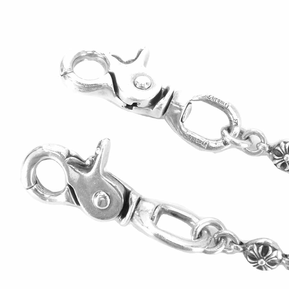 CHROME HEARTS クロムハーツ（原本無） 2クリップ ショート クロスボール ウォレットチェーン シルバー系【中古】